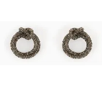 Kreisförmige Ohrringe mit Strasssteinen und Mikro-nieten Besetzt