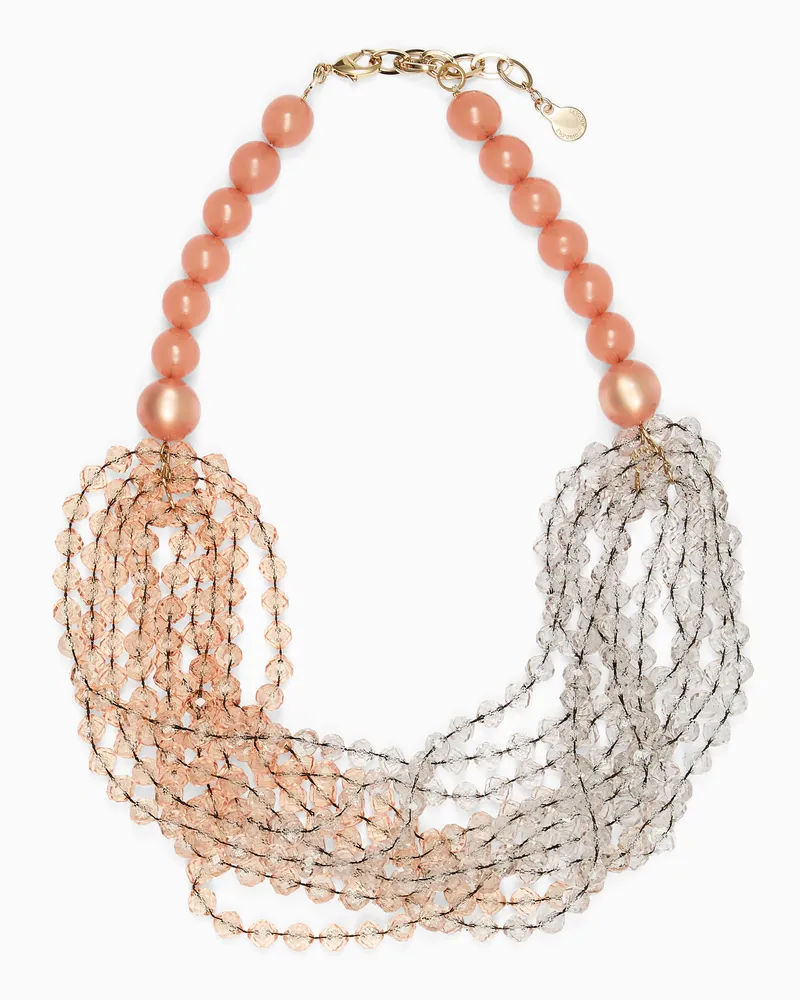 Emporio Armani Mehrsträngige Halskette mit Maxikugeln Pink