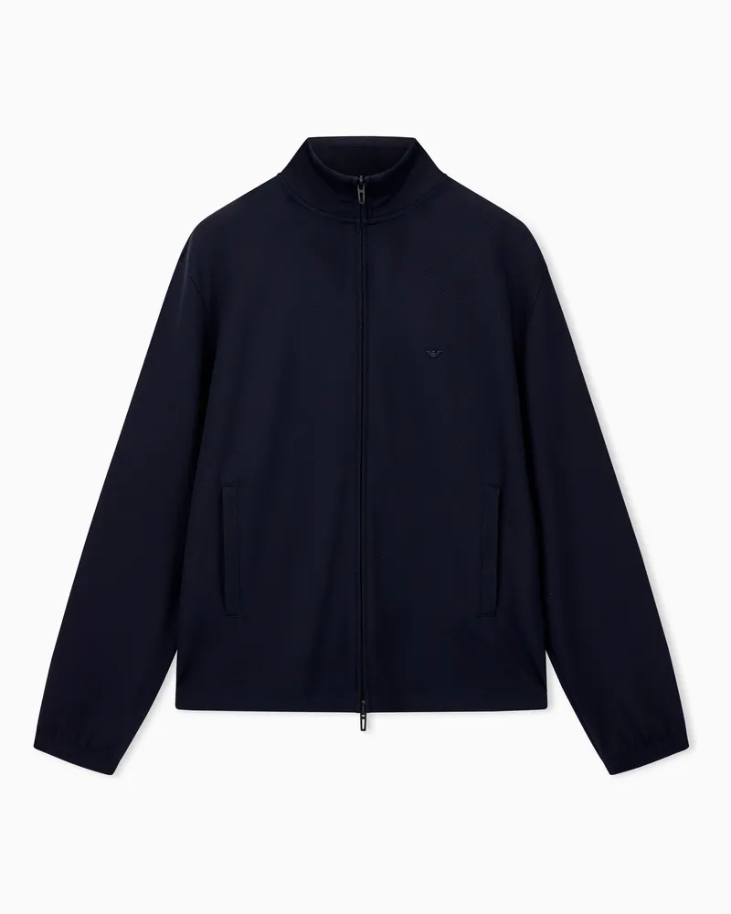Emporio Armani Sweatshirt Essential reguläre Passform aus Viskose Jersey Marineblau