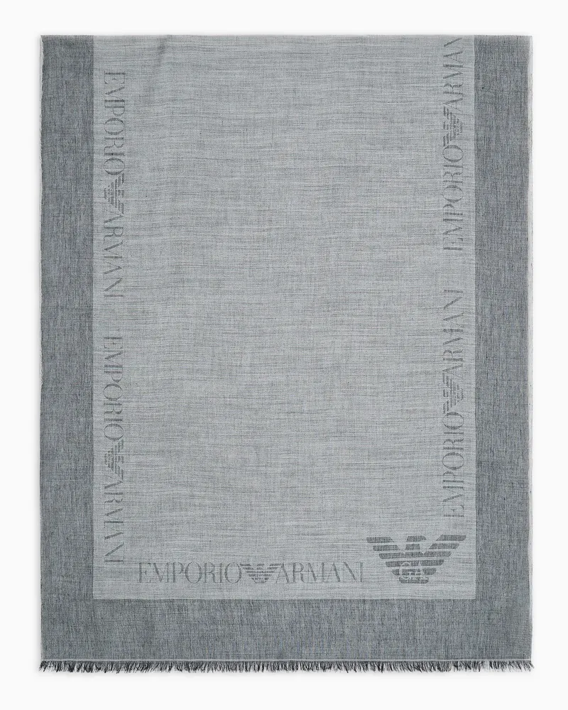 Emporio Armani Schal aus leichter Modal-Schurwoll-Mischung Grün