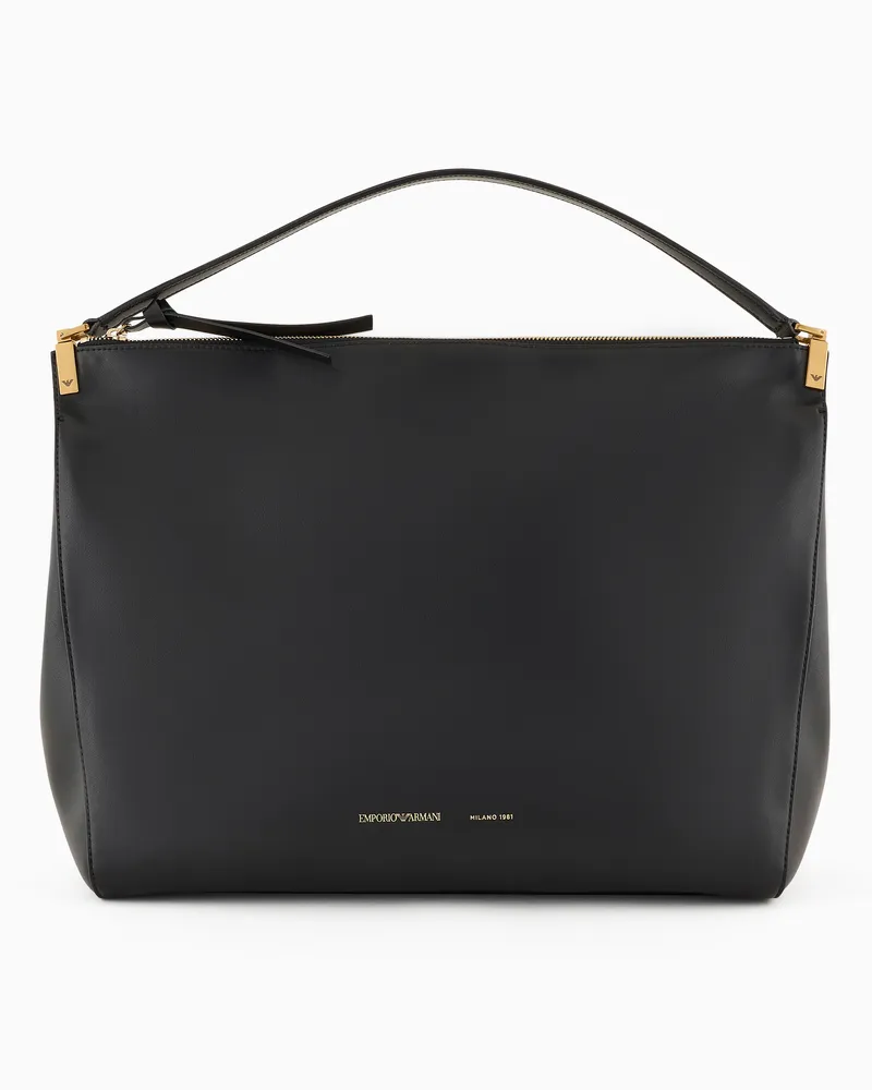 Emporio Armani Große Handtasche aus Glattleder Schwarz