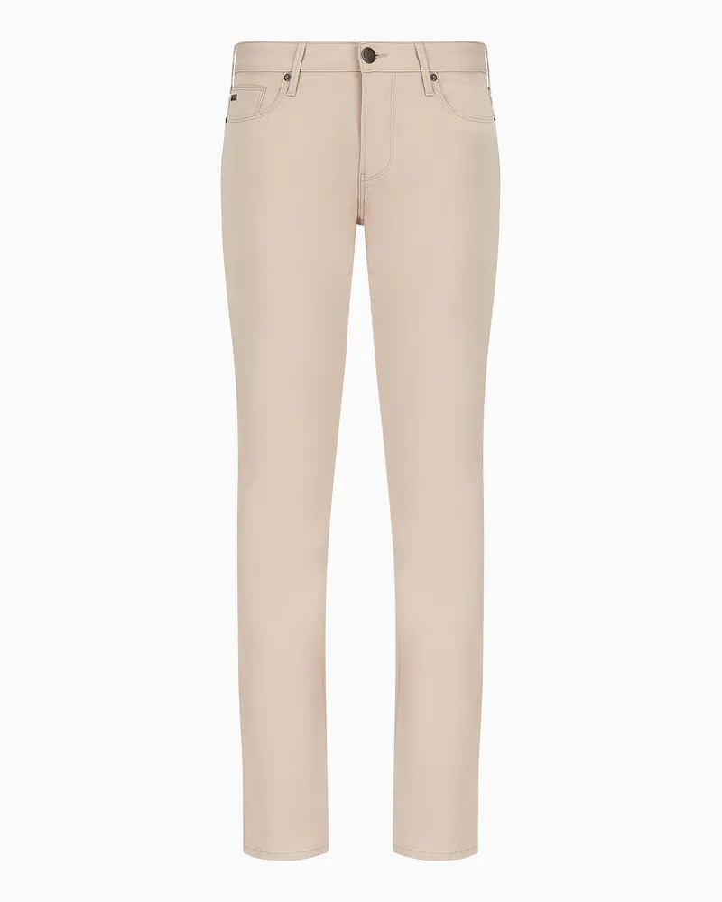 Emporio Armani J06 Slim-Fit-Hose aus bequemem Stretch-Gabardine Beige
