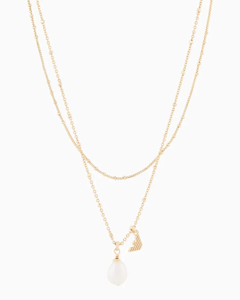 Emporio Armani Kette mit Anhänger aus Goldmessing Mehrfarbig