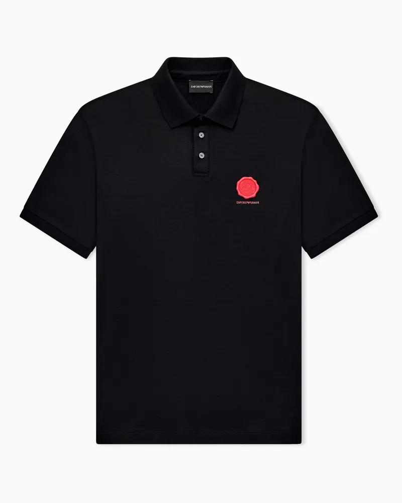 Emporio Armani Poloshirt aus Lyocell-Jersey-Mischgewebe Valentine's Day Capsule Schwarz