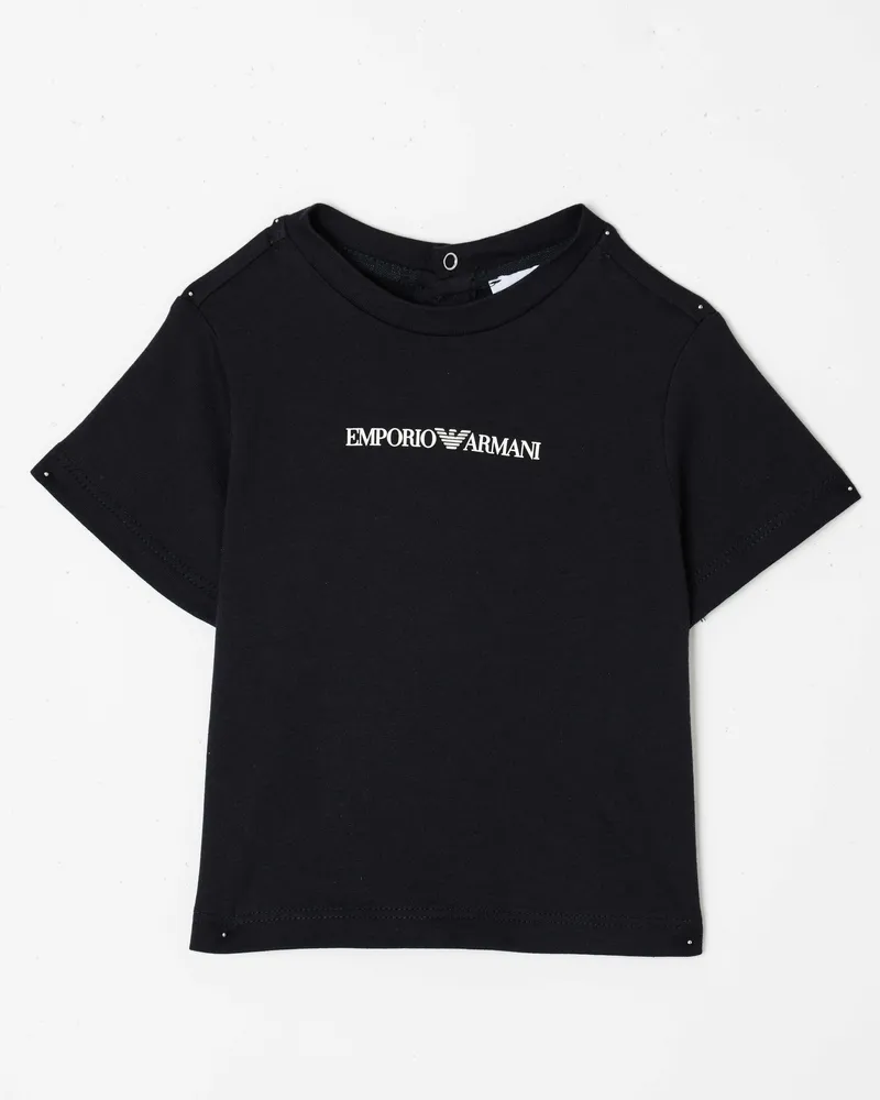 Emporio Armani T-Shirt aus Jersey mit Logo Marineblau