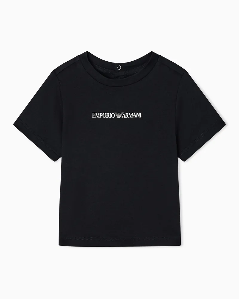 Emporio Armani T-Shirt aus Jersey mit Logo Marineblau