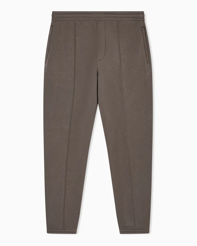 Emporio Armani Travel Essential Jogginghose aus doppellagigem Jersey Grau