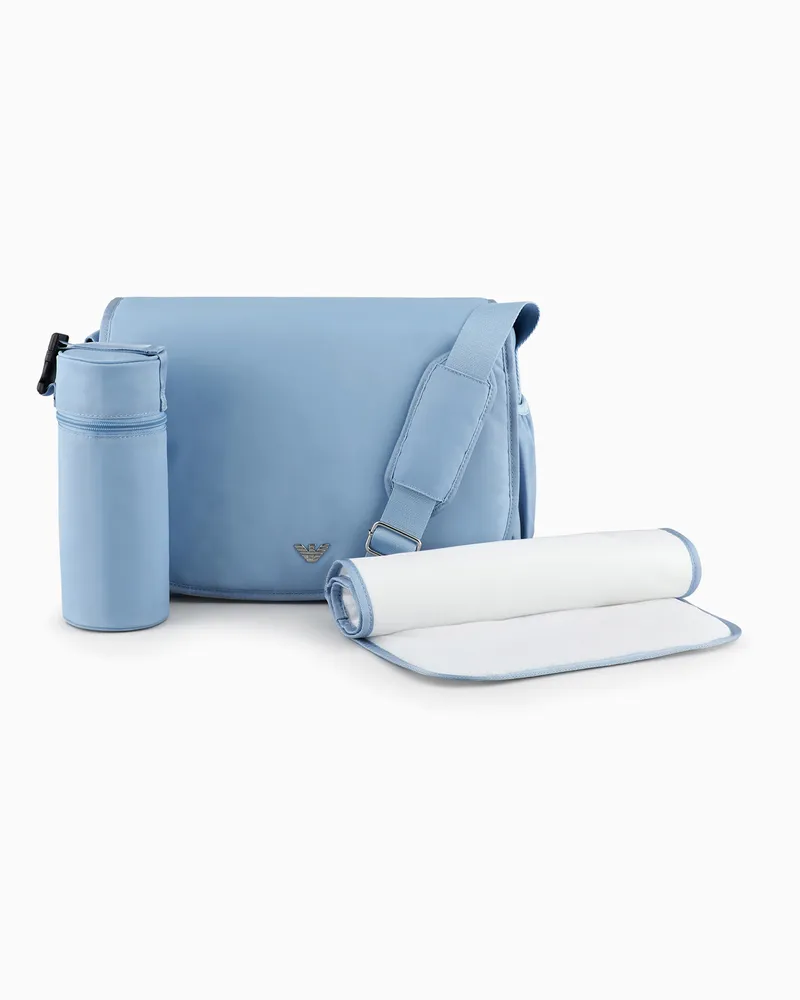Emporio Armani Mummy Bag Set mit Adler-Plakette Hellblau