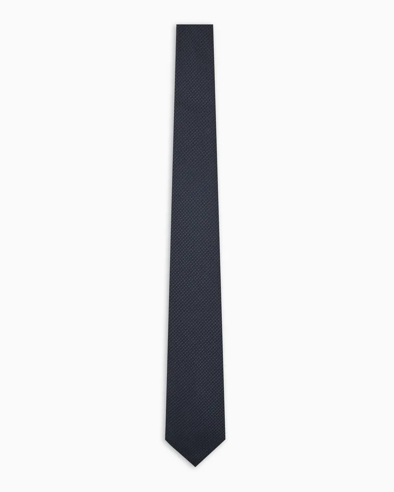 Emporio Armani Krawatte aus reiner Seide mit Mikrostruktur Schwarz