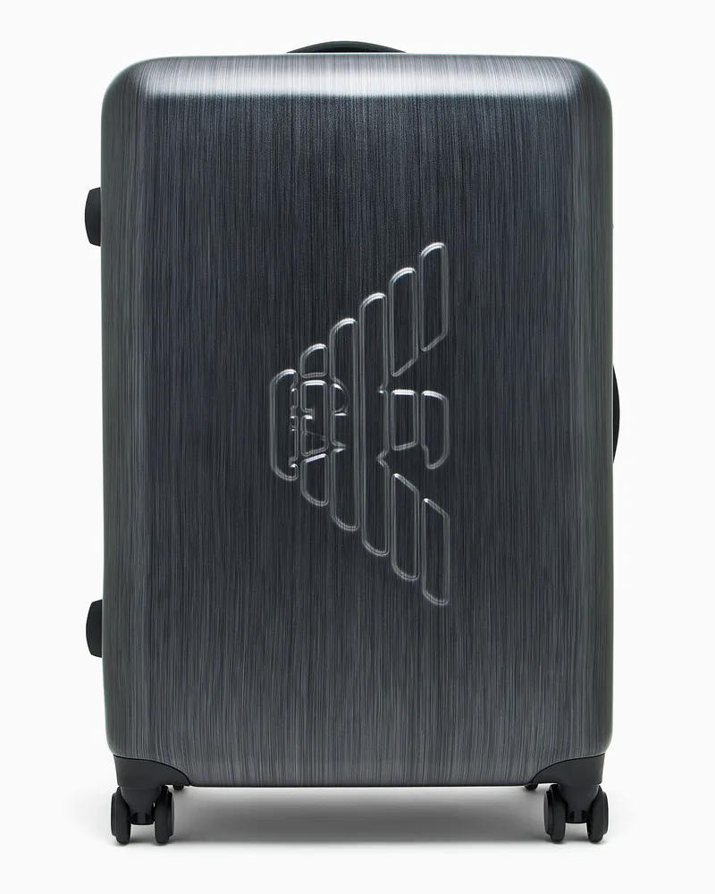 Emporio Armani Trolley aus Abs Maxi-Adler mit 4 Rollen und Teleskopgriff Grau