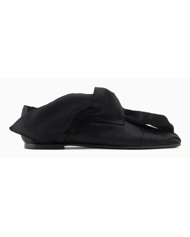 Emporio Armani Slipper mit Satinknoten Schwarz