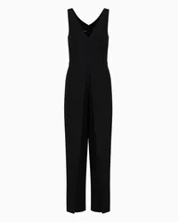 Emporio Armani Overall mit V-ausschnitt aus Funktions-cady Schwarz