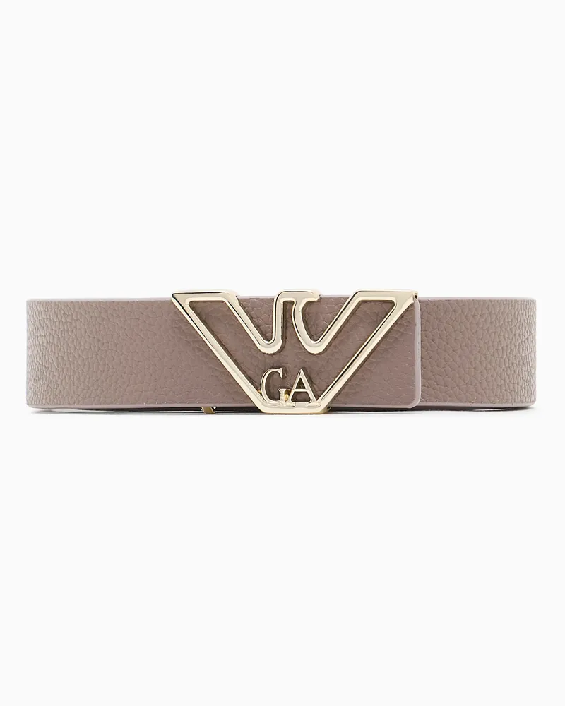 Emporio Armani Gürtel mit Adler-Plakette mit Hirsch-Print Beige