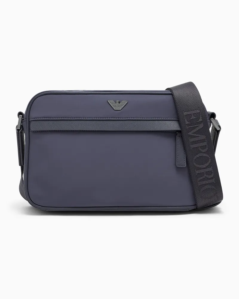 Emporio Armani Umhängetasche Recycled Nylon Crossbody verstellbarer Riemen Grau