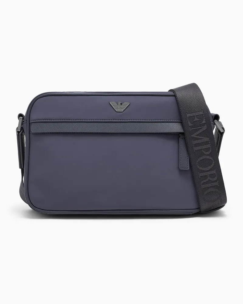 Emporio Armani Umhängetasche Recycled Nylon Crossbody verstellbarer Riemen Grau