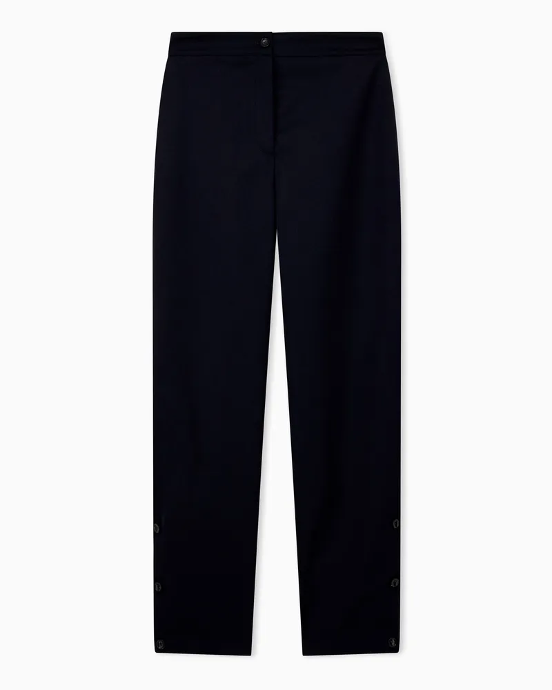 Emporio Armani Gerade Stoffhose Capsule Boteh mit seitlichen Knöpfen Marineblau