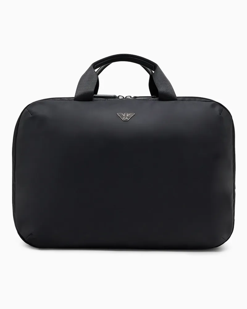 Emporio Armani Kabinen-Rucksack aus recyceltem Nylon Schwarz