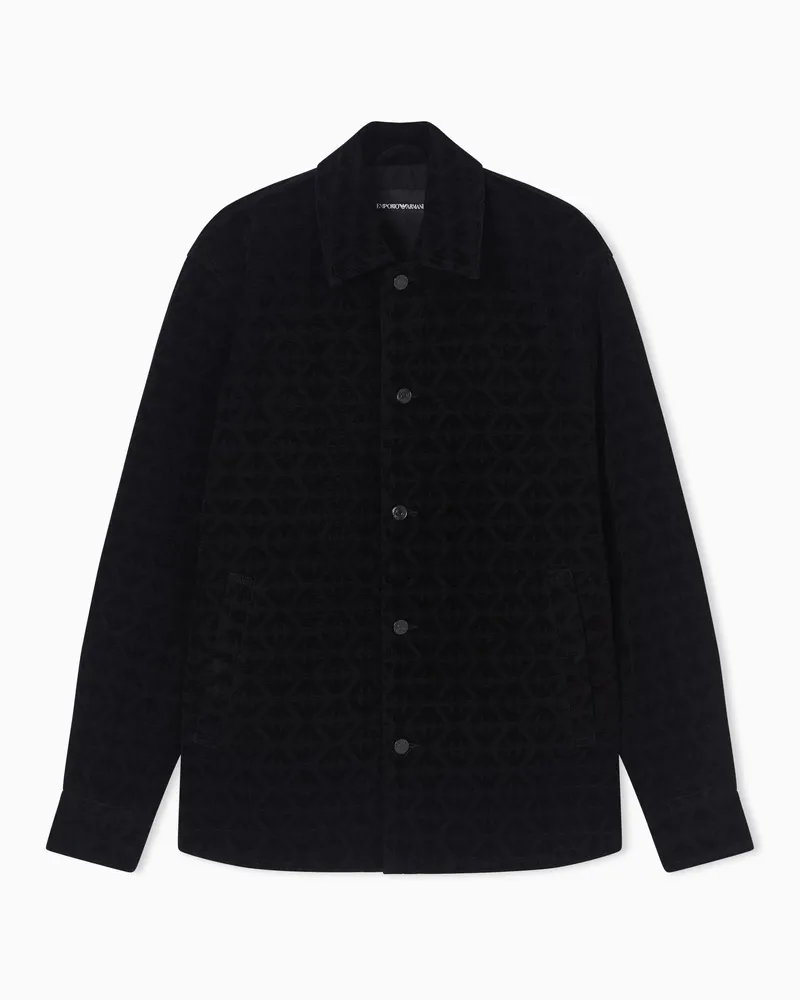 Emporio Armani Jacke mit Jacquard-Muster aus Chenille zum Mondneujahr Schwarz