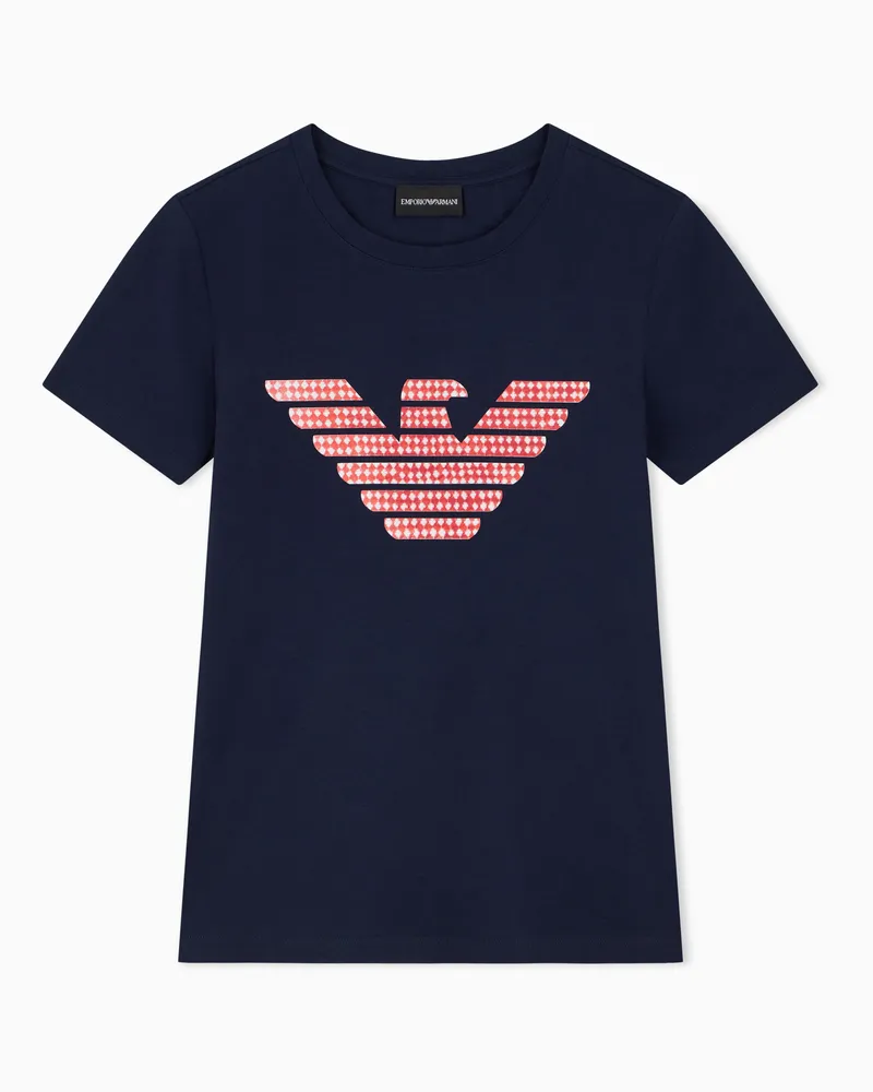 Emporio Armani T-Shirt im Regular Fit aus leichtem Stretch-Baumwolljersey Marineblau