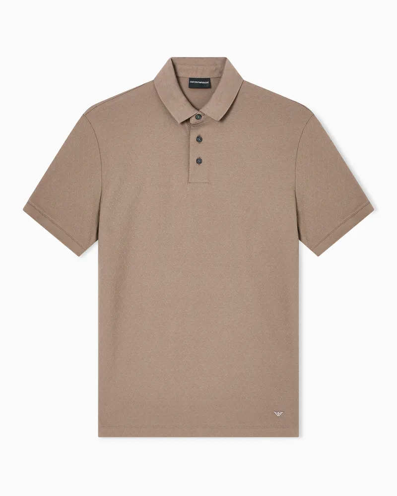 Emporio Armani Poloshirt aus Jacquard-Jersey Braun