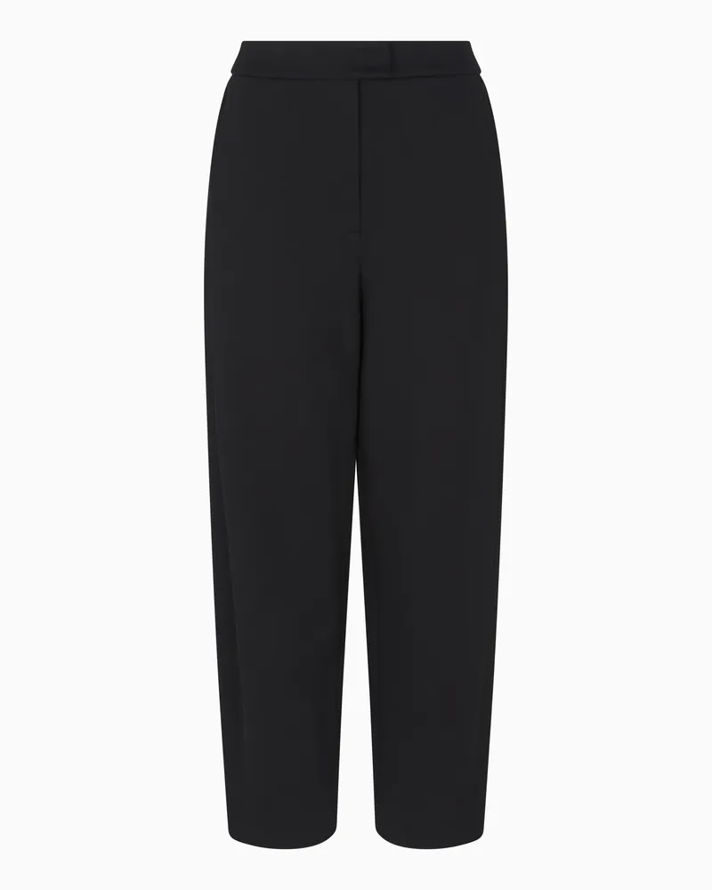 Emporio Armani Hose aus elastischem Punto-Milano-Gewebe mit Falte Schwarz