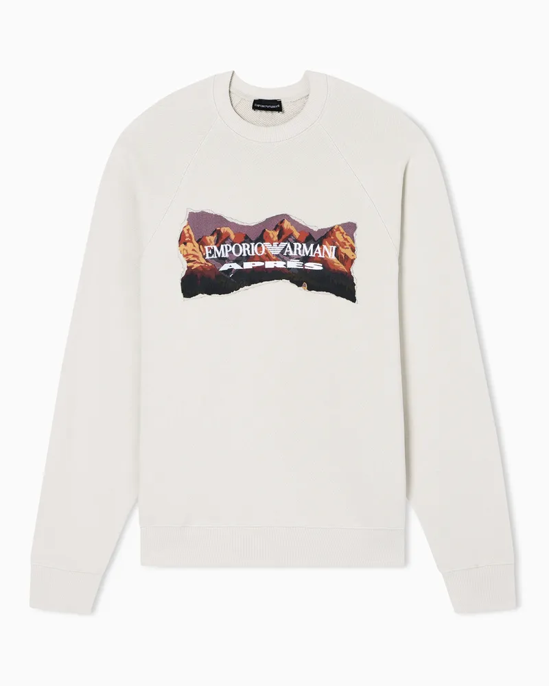 Emporio Armani Après Sweatshirt aus weichem Jersey mit Berg-Print Beige