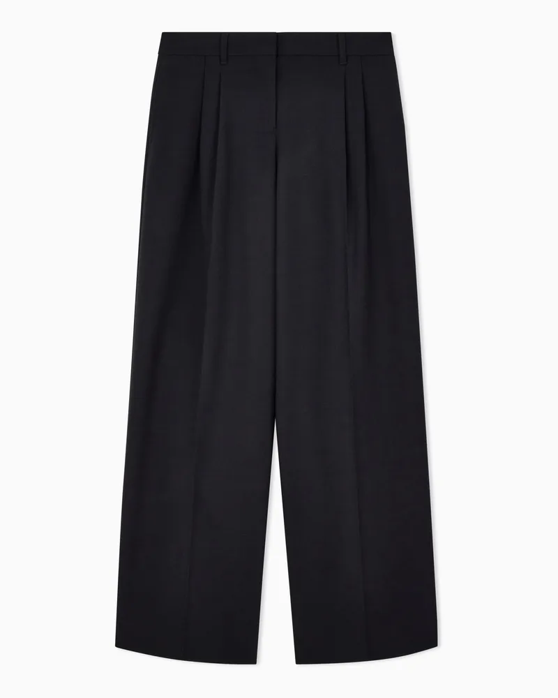Emporio Armani Hose aus Wollkrepp Schwarz