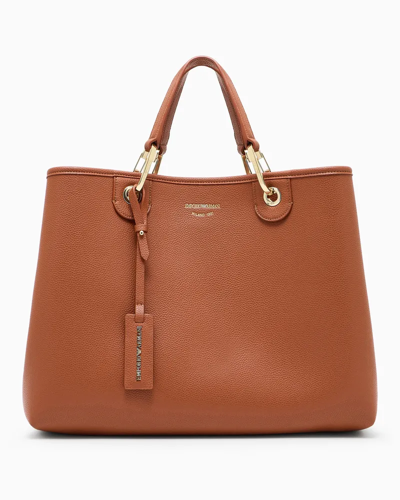 Emporio Armani Mittelgroßer Shopper MyEA mit Hirsch-Print Braun