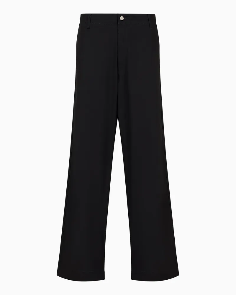 Emporio Armani ASV Chinohose aus Bio-Gabardine Schwarz