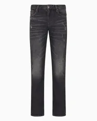 Emporio Armani Jeans J06 In Slim Fit aus Stretch-denim Im Used-look Schwarz