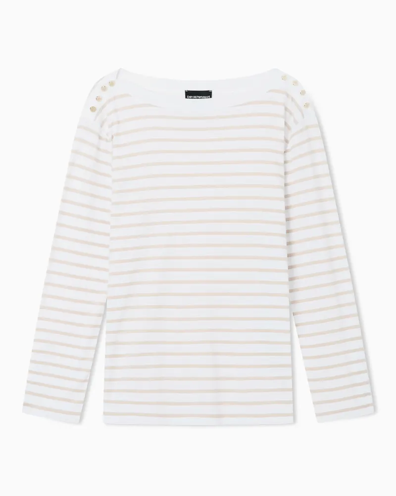 Emporio Armani Modal cotton jersey sweater Beige