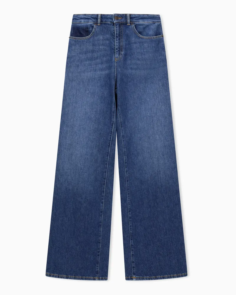 Emporio Armani 5-Pocket-Jeans Regular Fit aus Baumwolldenim im Used-Look Blau