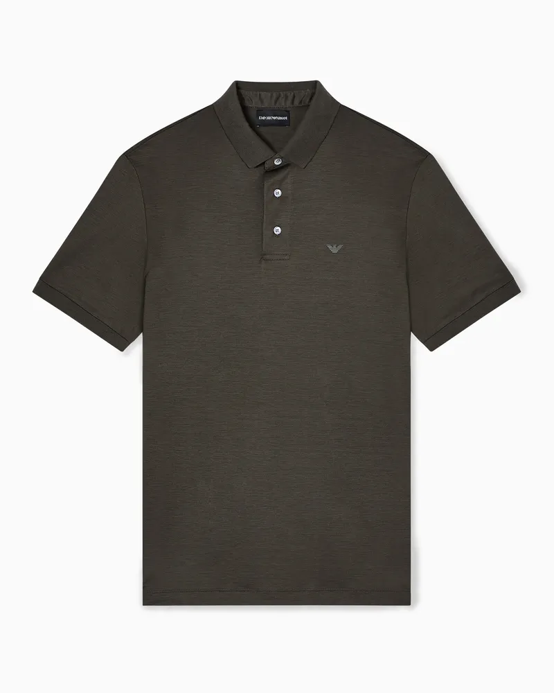 Emporio Armani ASV Jersey-Poloshirt aus Lyocell-Mischung Grau