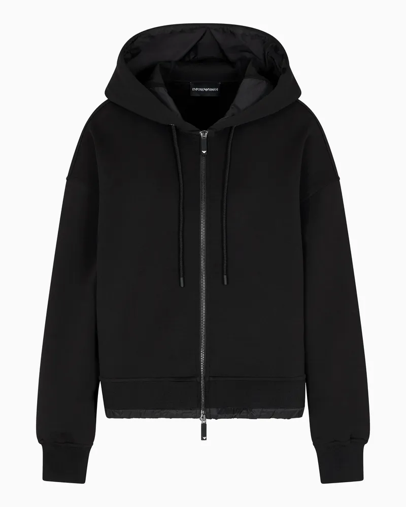 Emporio Armani Sweatshirt mit Kapuze aus doppellagigem Jersey aus der Travel Essential Sonderkollektion Schwarz