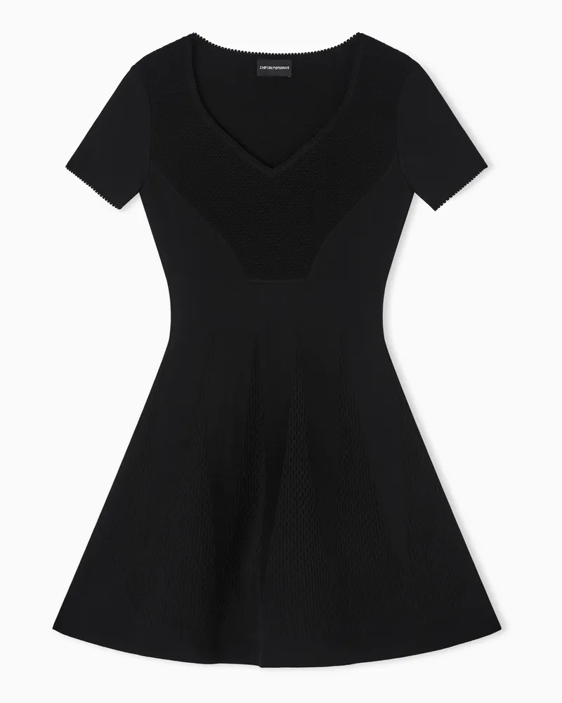 Emporio Armani Kleid aus Heavy Jersey Schwarz