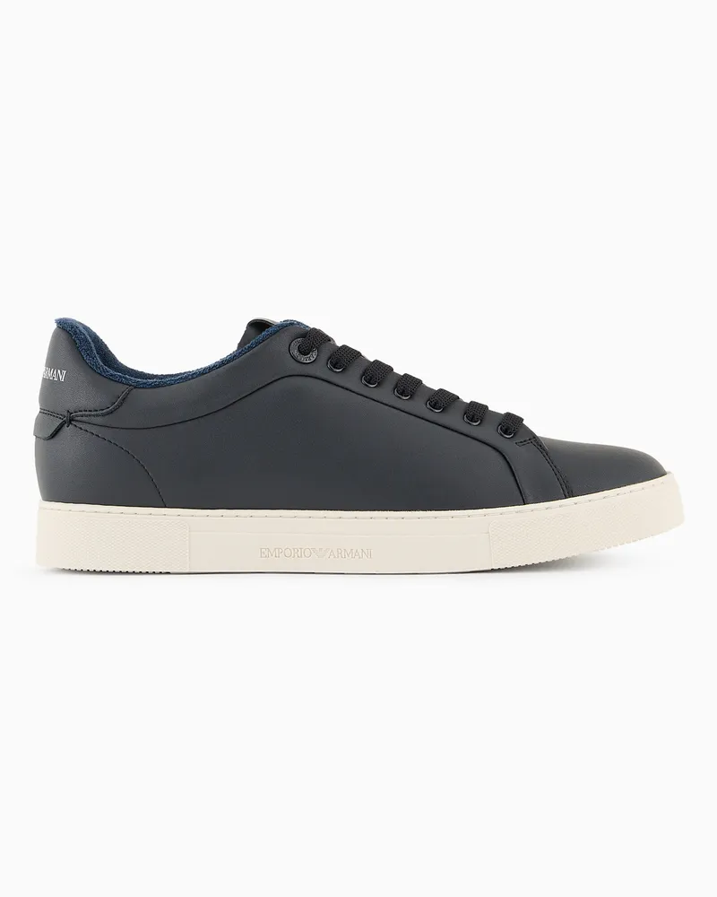 Emporio Armani Sneaker aus weichem Leder Marineblau
