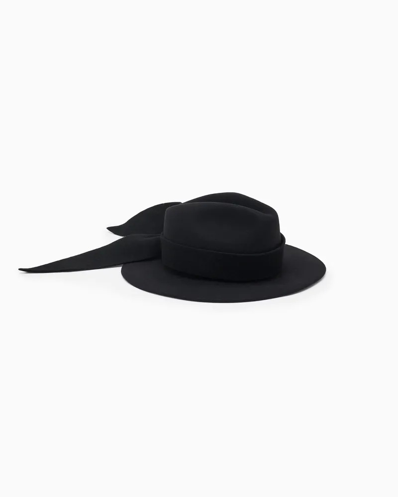 Emporio Armani Fedora-Hut aus Wolle mit Band Schwarz
