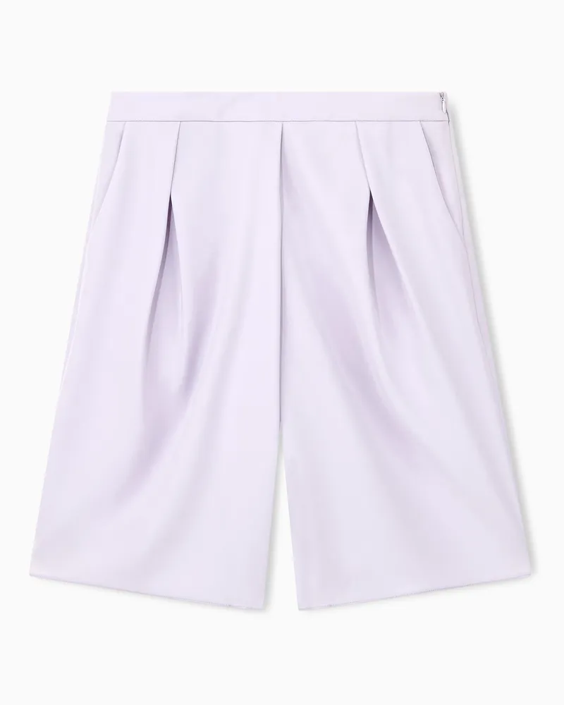 Emporio Armani Bermudashorts aus Techno-Cady mit Bundfalten und hohem Bund Violett