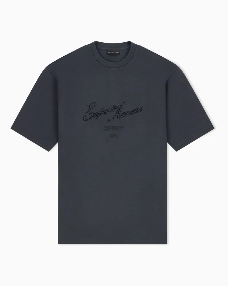 Emporio Armani T-Shirt im Oversize Fit aus Baumwolljersey Schwarz