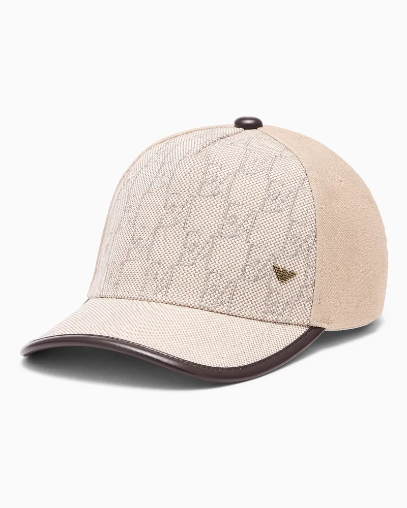 Emporio Armani Baseballkappe mit Monogramm und verstellbarem Riemen Beige