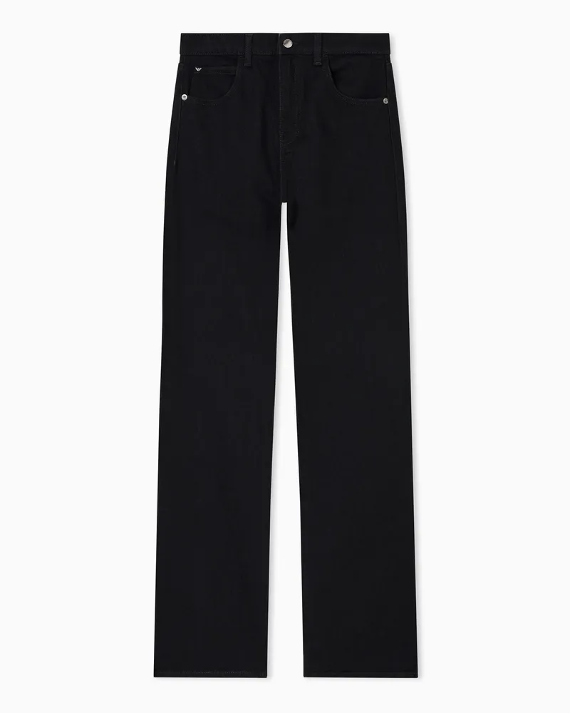 Emporio Armani Jeans J47 mit mittelhohem Bund und ausgestelltem Bein aus Comfort-Denim Schwarz