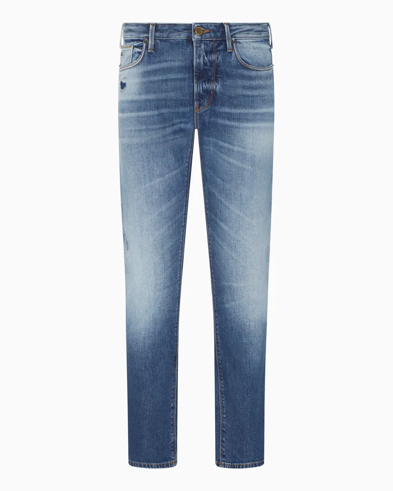 Emporio Armani J06 Jeans in Slim Fit aus elastischem Baumwoll-Denim Blau