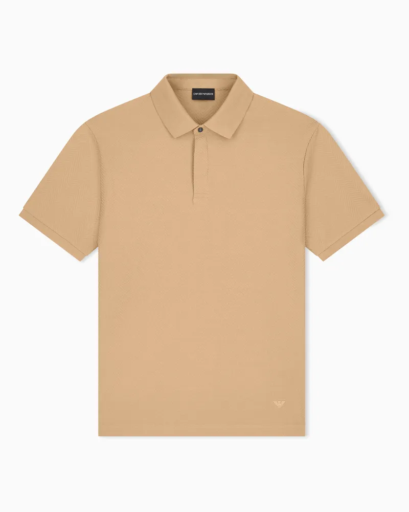 Emporio Armani Poloshirt im Regular Fit aus Baumwoll-Jacquard-Jersey Beige