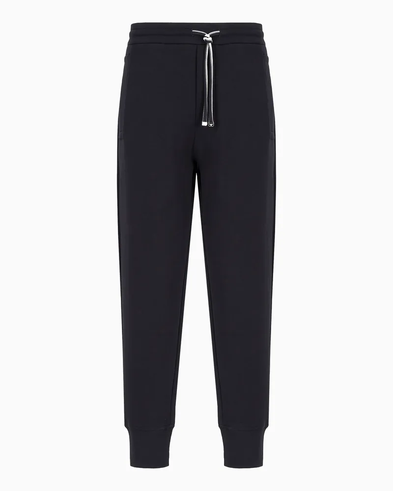 Emporio Armani Jogginghose aus doppellagigem Jersey Marineblau