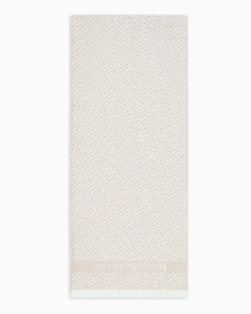 Emporio Armani Schal aus Wolle mit Chevron-Motiv Schwarz