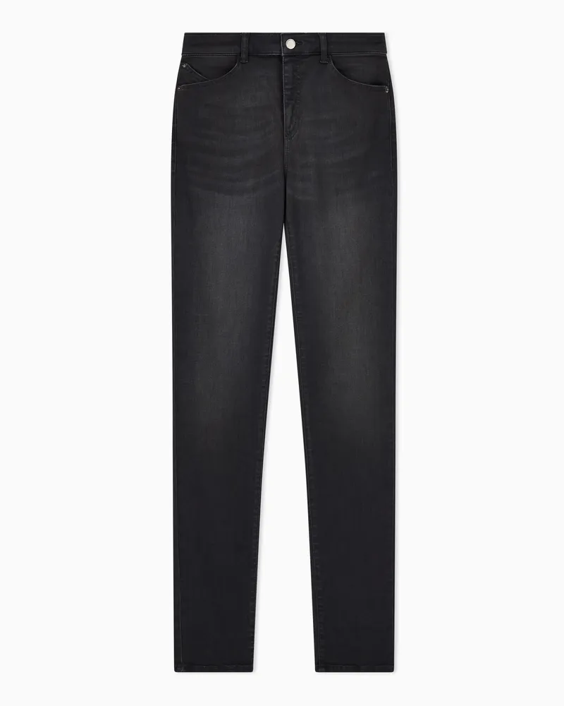 Emporio Armani Jeans J18 High Waist Skinny Leg aus Komfort-Denim mit Stone-Wash-Behandlung Schwarz