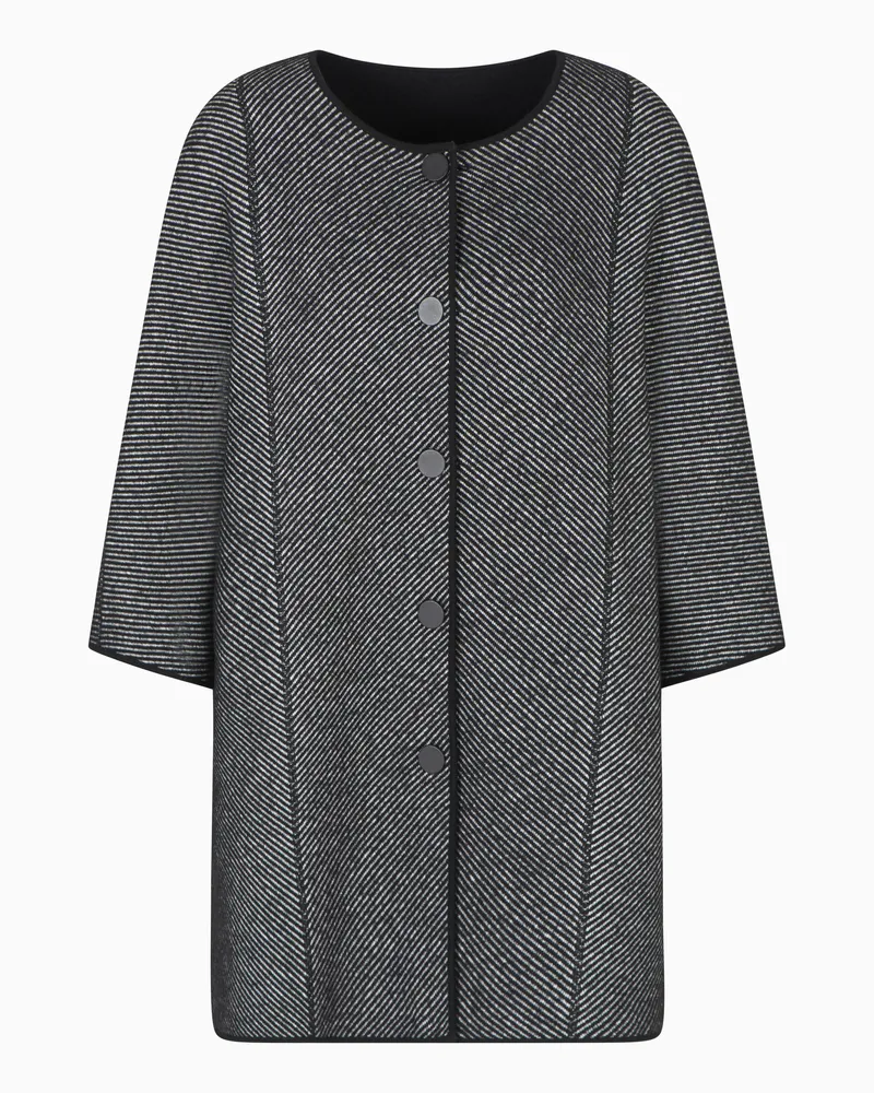 Emporio Armani Cape aus doppelseitigem Heavy Jersey aus Schurwolle Schwarz