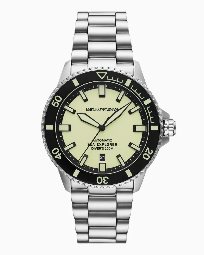 Emporio Armani Sea Explorer Automatikuhr aus Edelstahl Mehrfarbig