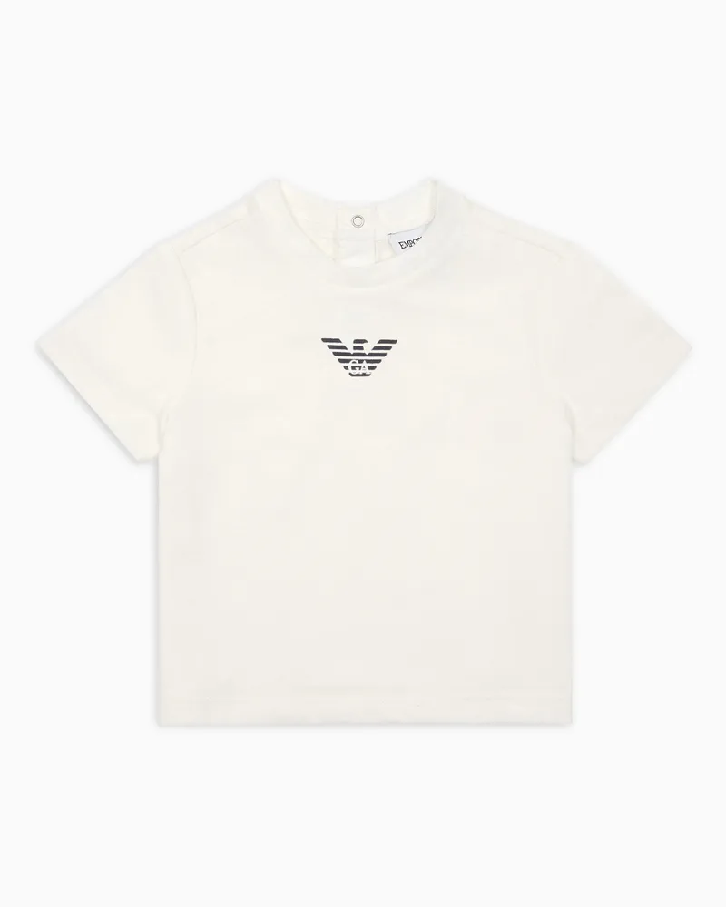 Emporio Armani T-Shirt aus Jersey mit Logo Weiß