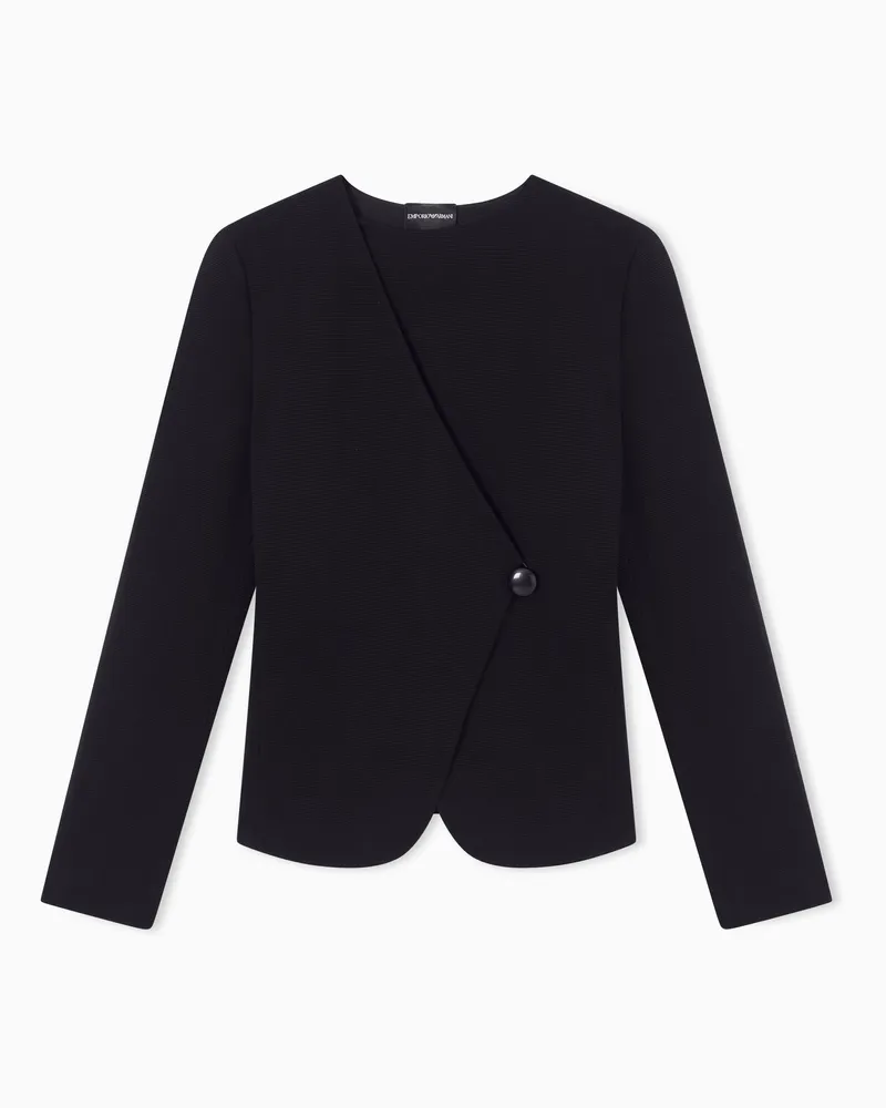 Emporio Armani Jacke aus Ottoman-Jersey Schwarz